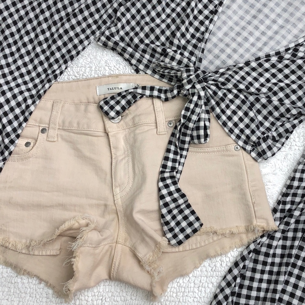 Aritzia Talula Khaki Denim Cutoffs